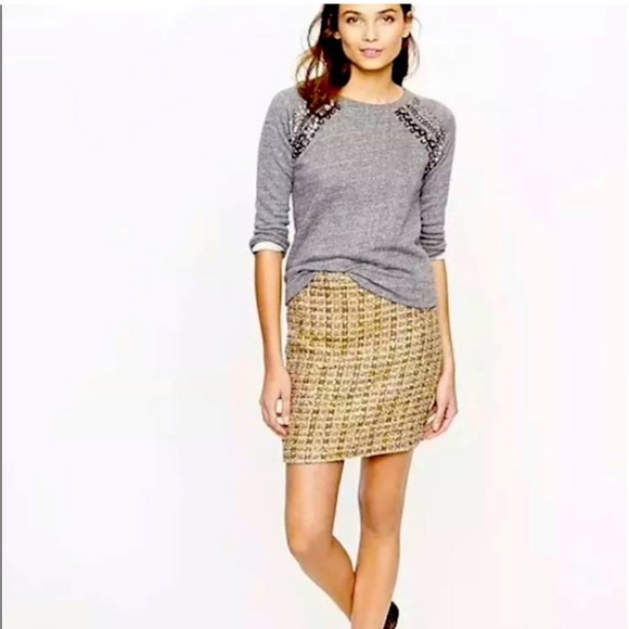 J. Crew Dresses & Skirts - J Crew Gold Textured Mini Skirt